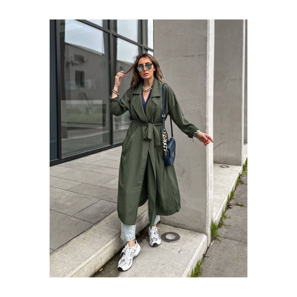Pasaklı Giyim Pasaklı Giyim Kadın Ekstra Oversize Trençkot Haki - Premium Kadın Giyim