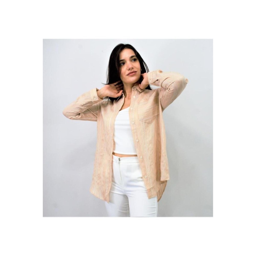 Pasaklı Giyim Pasaklı Giyim Kadın Çizgili Gömlek Taş - Premium Kadın Giyim