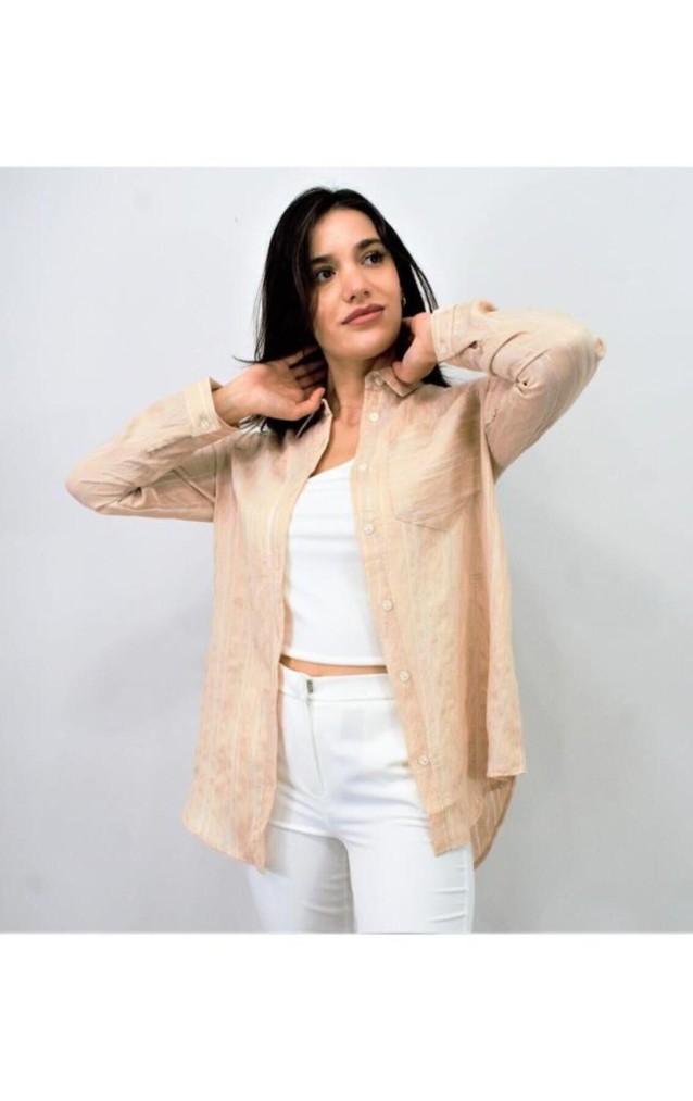 Pasaklı Giyim Kadın Çizgili Gömlek 3266190 Taş