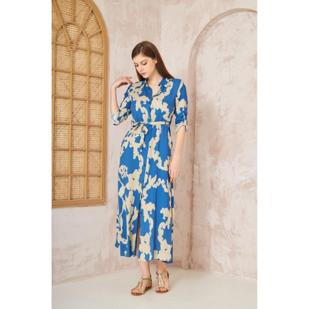 Pasaklı Giyim Pasaklı Giyim Kadın %100 Viskon Elbise İndigo - Premium Kadın Giyim