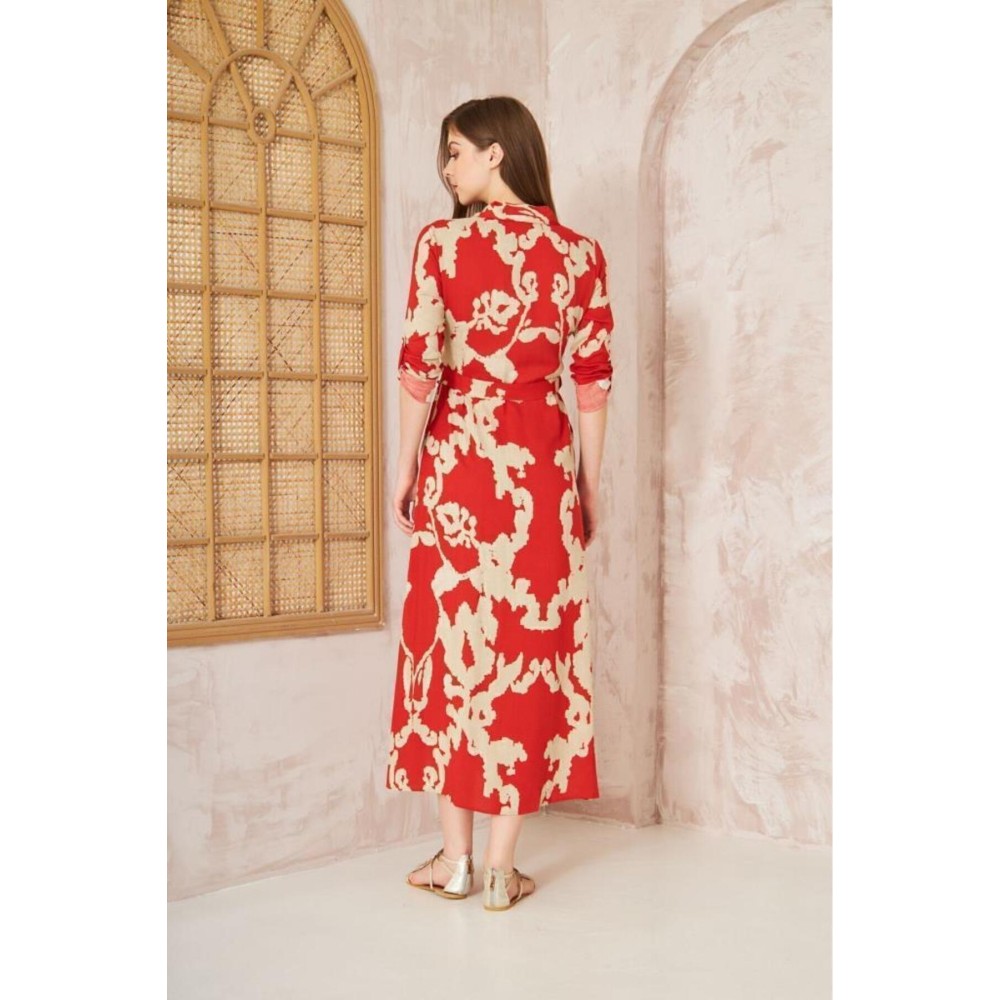 Pasaklı Giyim Pasaklı Giyim Kadın %100 Viskon Elbise Kırmızı - Premium Kadın Giyim