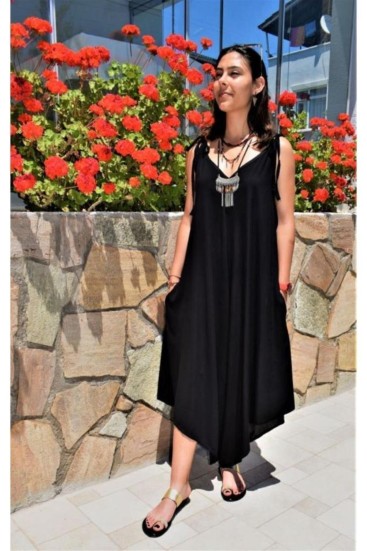 Pasaklı Giyim Kadın Viskon Pantolon Etek Tulum H5002308 Siyah