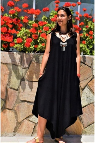 Pasaklı Giyim Kadın Viskon Pantolon Etek Tulum H5002308 Siyah