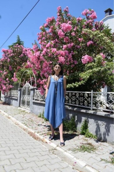 Pasaklı Giyim Kadın Viskon Pantolon Etek Tulum H5002308 İndigo