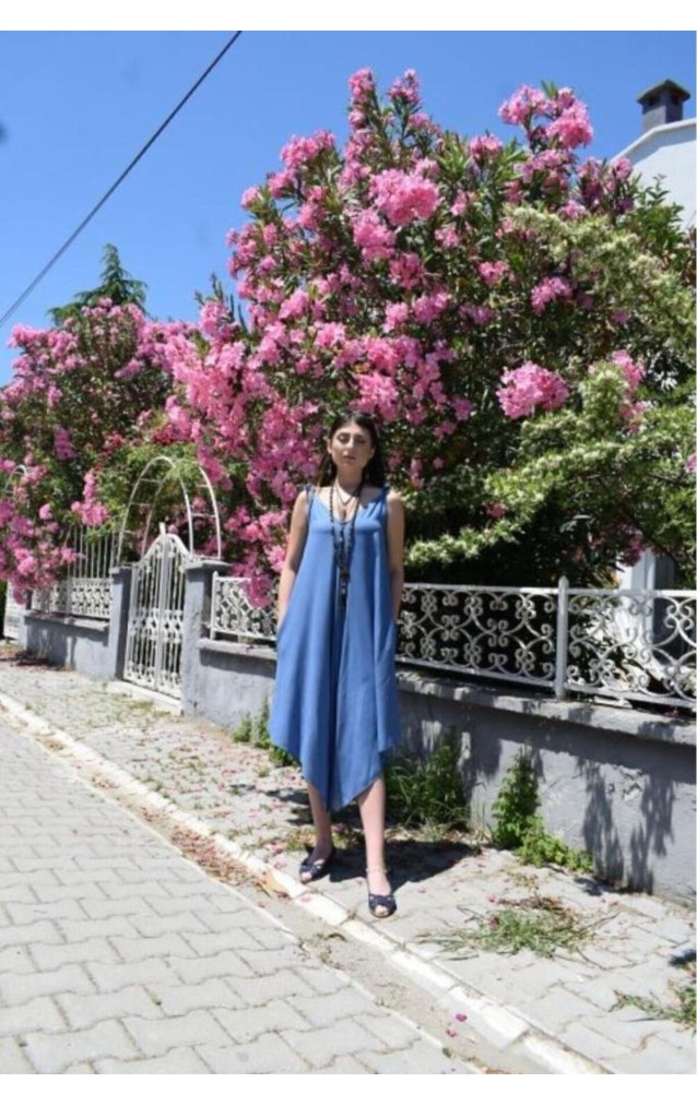 Pasaklı Giyim Kadın Viskon Pantolon Etek Tulum H5002308 İndigo