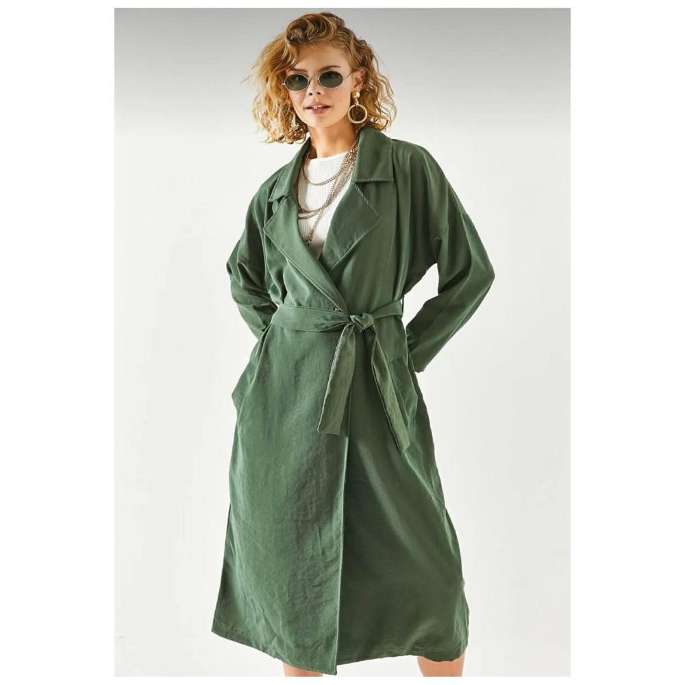 Pasaklı Giyim Pasaklı Giyim Kadın Ekstra Oversize Trençkot Haki - Premium Kadın Giyim