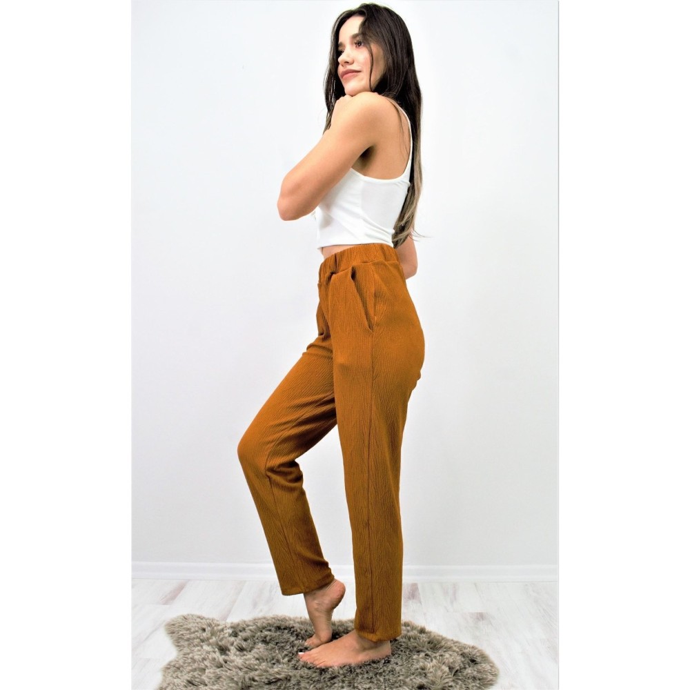 Pasaklı Giyim Pasaklı Giyim Yumuşak Doku Rahat Pantolon Hardal - Premium Kadın Giyim