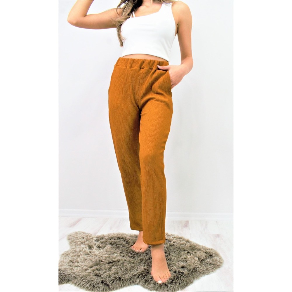 Pasaklı Giyim Pasaklı Giyim Yumuşak Doku Rahat Pantolon Hardal - Premium Kadın Giyim