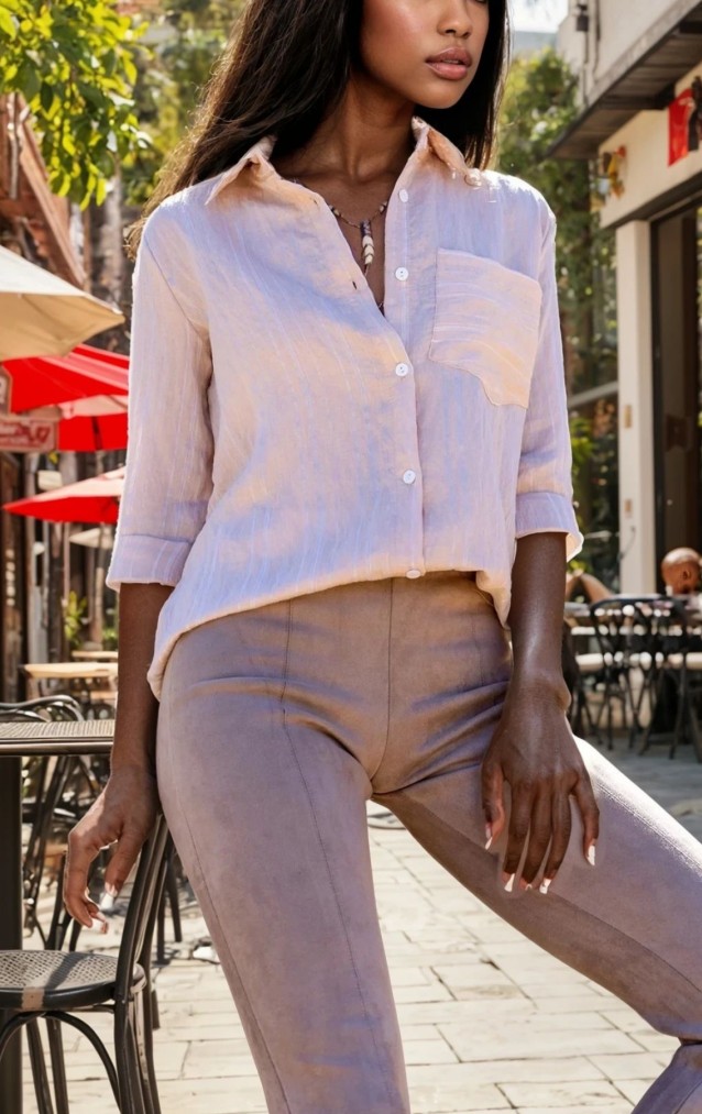 Pasaklı Giyim Kadın Çizgili Gömlek 3266190 Taş