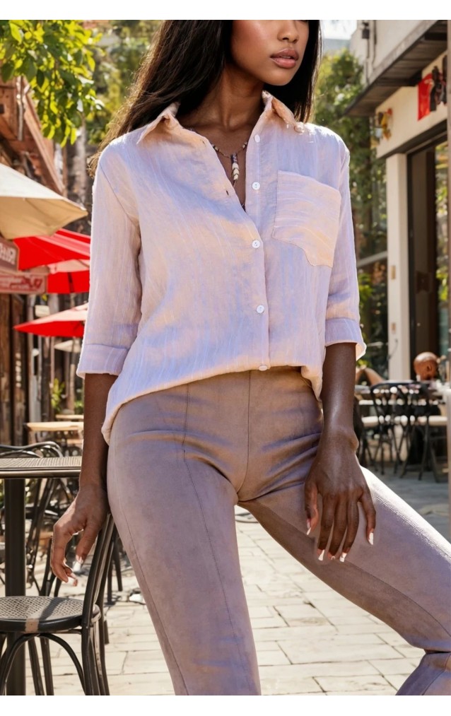 Pasaklı Giyim Kadın Çizgili Gömlek 3266190 Taş