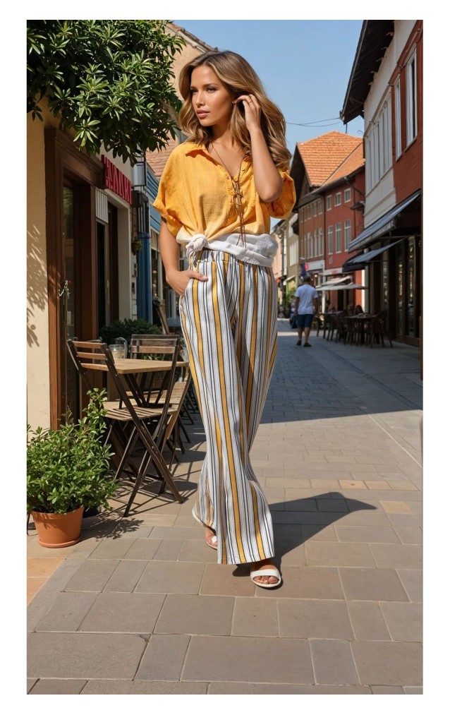 Pasaklı Giyim Kadın Beli Lastikli Pantolon 3258200 Hardal