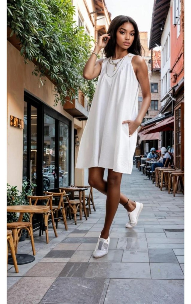 Pasaklı Giyim Kadın Piliseli Elbise 3429341 Beyaz