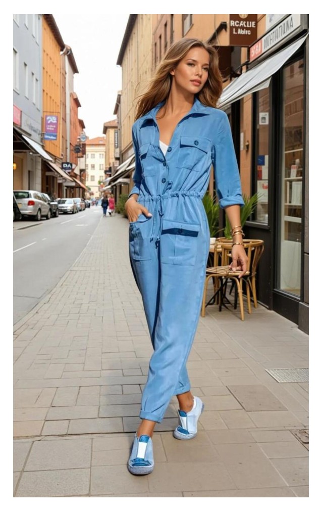 Pasaklı Giyim Kadın Safari Tulum Oversize 3164506 İndigo