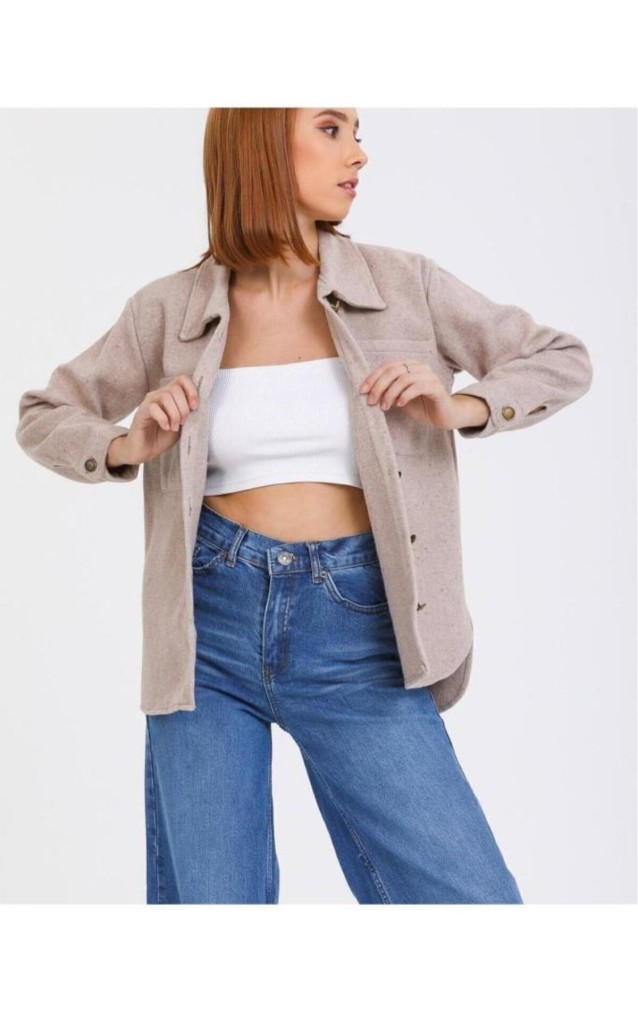 Pasaklı Giyim Kadın Yün Gömlek 3275253  Taş