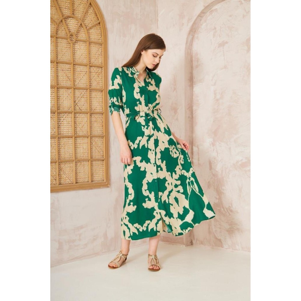 Pasaklı Giyim Pasaklı Giyim Kadın %100 Viskon Elbise Yeşil - Premium Kadın Giyim