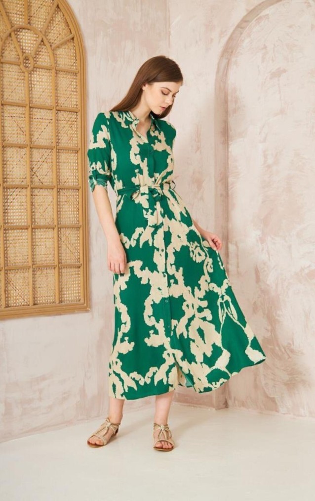 Pasaklı Giyim Kadın %100 Viskon Elbise 3413440 Yeşil