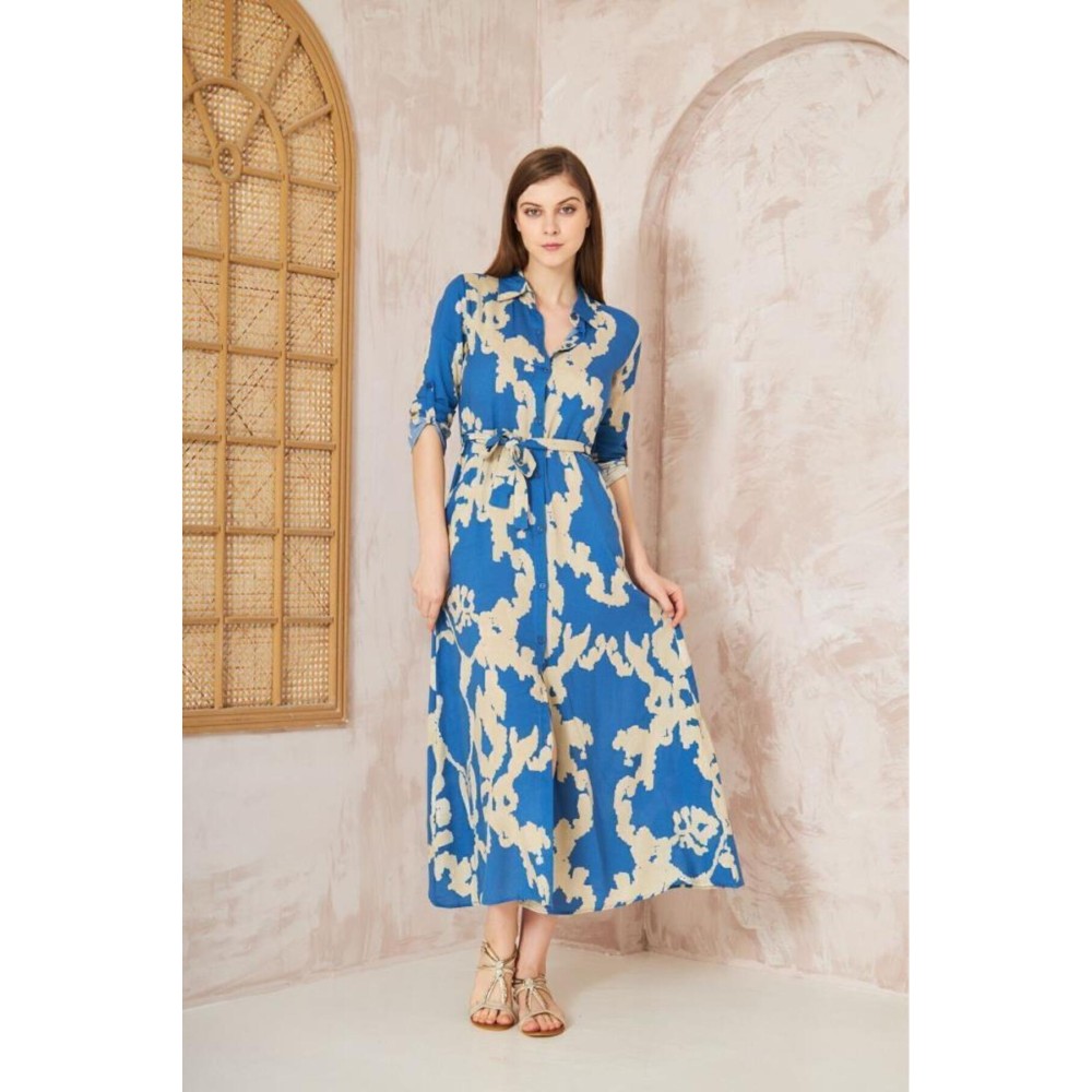 Pasaklı Giyim Pasaklı Giyim Kadın %100 Viskon Elbise İndigo - Premium Kadın Giyim