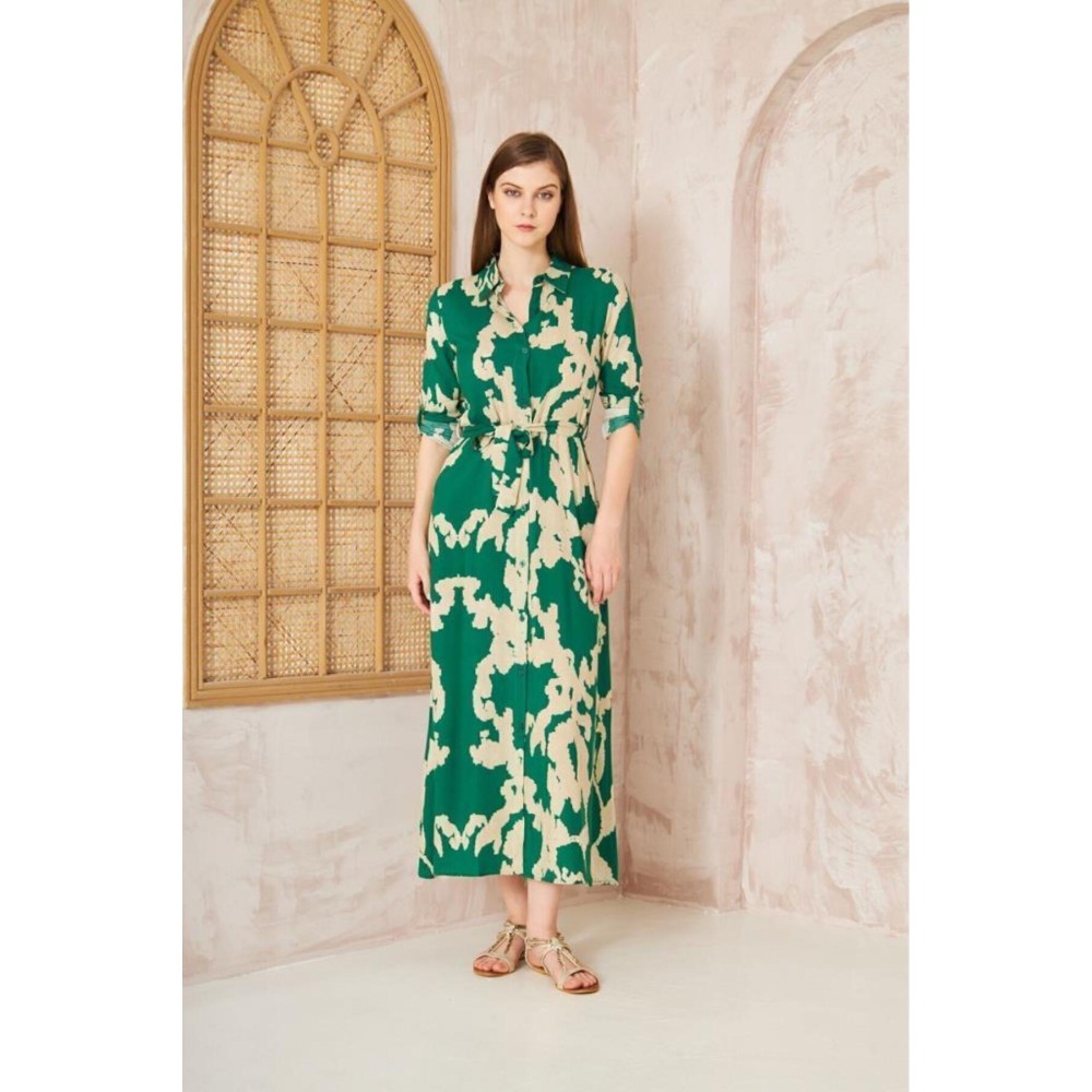 Pasaklı Giyim Pasaklı Giyim Kadın %100 Viskon Elbise Yeşil - Premium Kadın Giyim