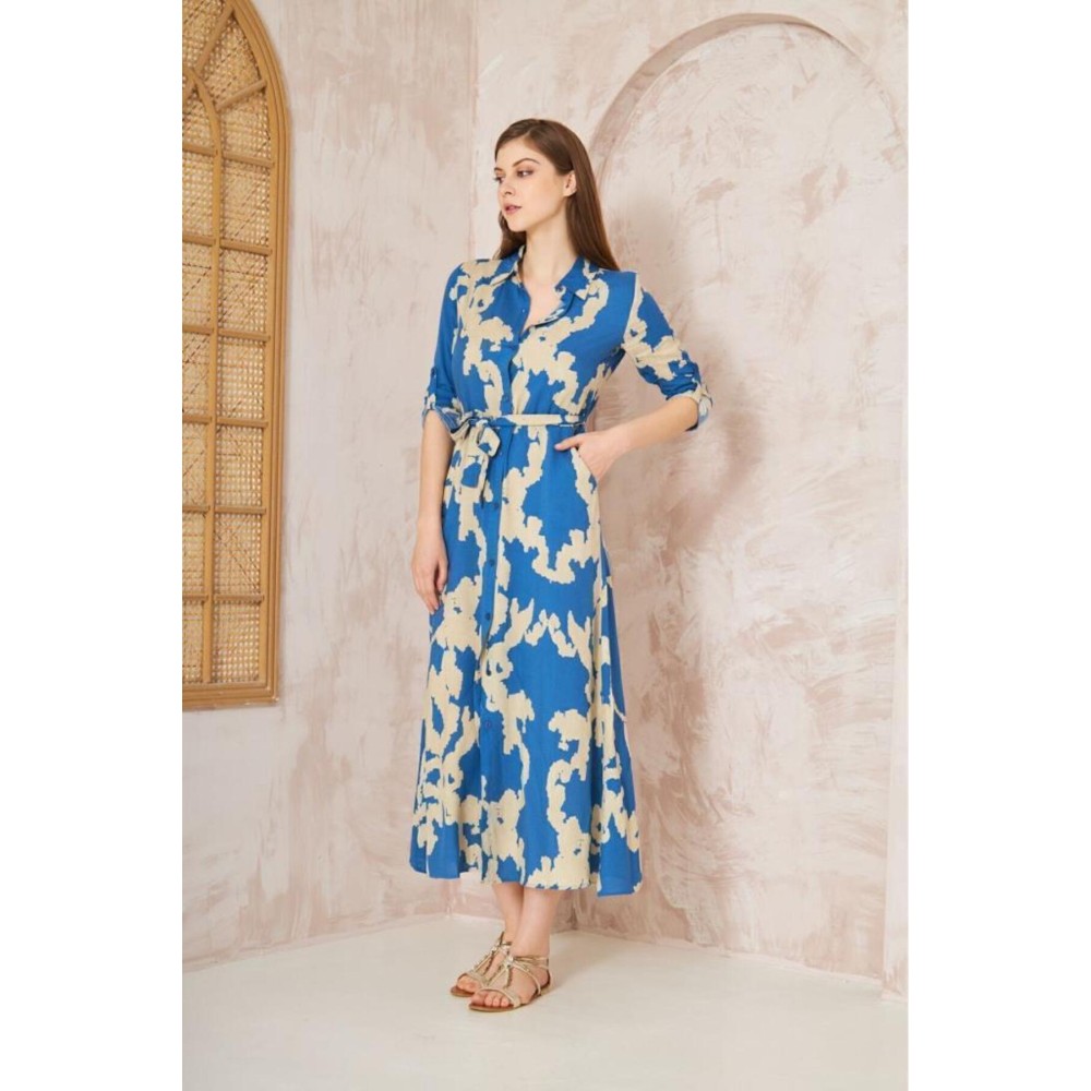 Pasaklı Giyim Pasaklı Giyim Kadın %100 Viskon Elbise İndigo - Premium Kadın Giyim