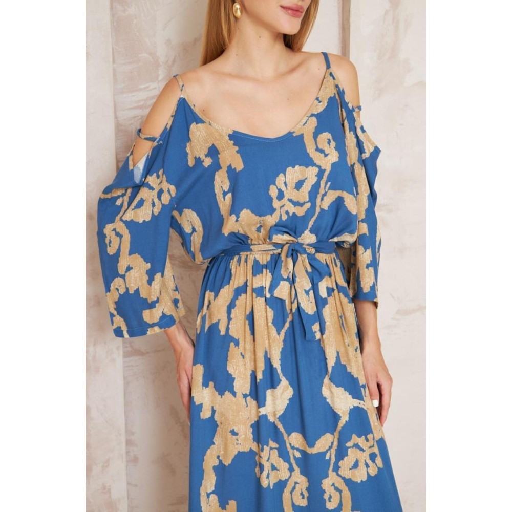 Pasaklı Giyim Pasaklı Giyim Kadın Omuz Dekolte Elbise İndigo - Premium Kadın Giyim