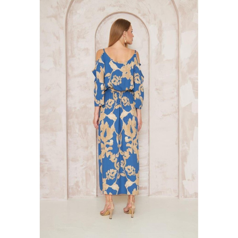 Pasaklı Giyim Pasaklı Giyim Kadın Omuz Dekolte Elbise İndigo - Premium Kadın Giyim