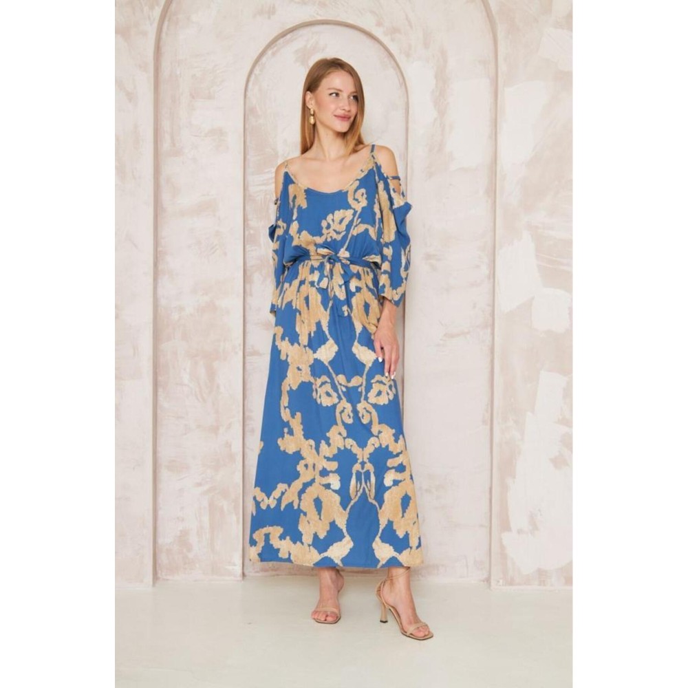 Pasaklı Giyim Pasaklı Giyim Kadın Omuz Dekolte Elbise İndigo - Premium Kadın Giyim