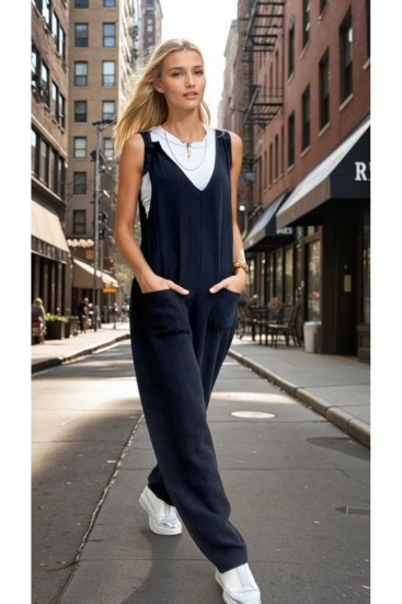 Pasaklı Giyim Kadın %100 Pamuk Müslin Tulum 3613460 Siyah