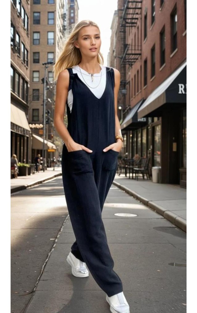 Pasaklı Giyim Kadın %100 Pamuk Müslin Tulum 3613460 Siyah