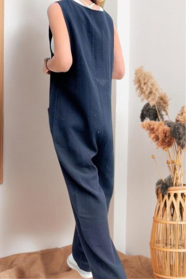 Pasaklı Giyim Kadın %100 Pamuk Müslin Tulum 3613460 Siyah