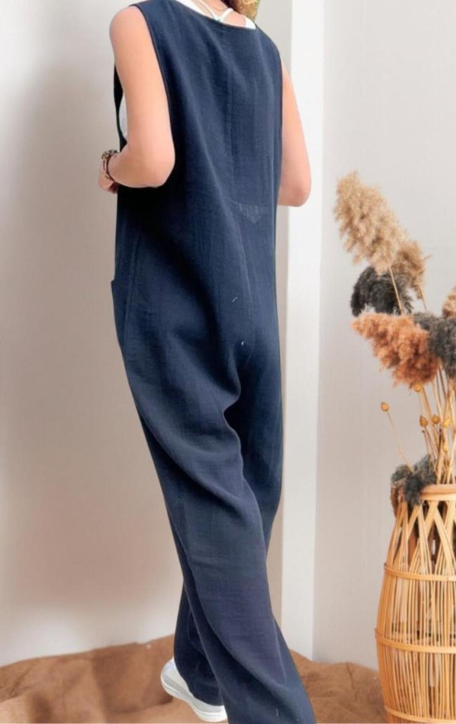 Pasaklı Giyim Kadın %100 Pamuk Müslin Tulum 3613460 Siyah