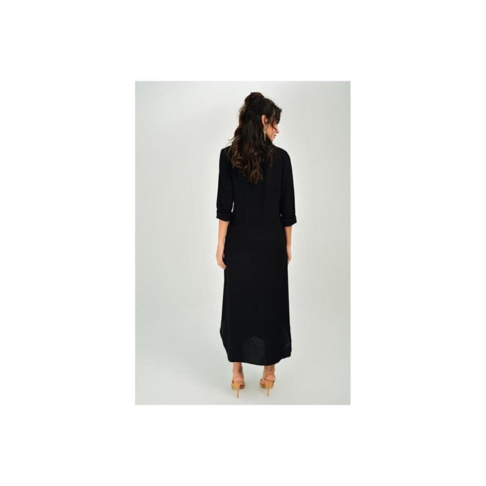 Pasaklı Giyim Pasaklı Giyim Kadın %100 Viskon Tam Boy Gömlek Elbise -1490363 Siyah - Premium Kadın Giyim