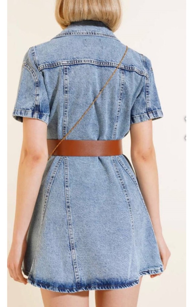 Pasaklı Giyim Kadın Mini Kot Elbise KT-0090 Açık Mavi