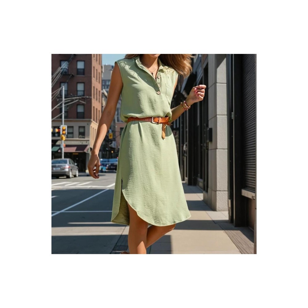 Pasaklı Giyim Pasaklı Giyim Kadın Derin Yırtmaçlı Elbise Haki - Premium Kadın Giyim