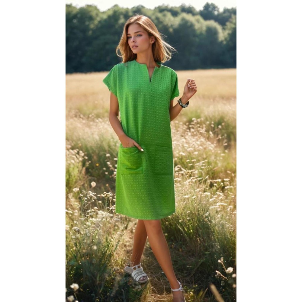Pasaklı Giyim Pasaklı Giyim Kadın Özel Doku Giy Çık Midi Elbise Yeşil - Premium Kadın Giyim