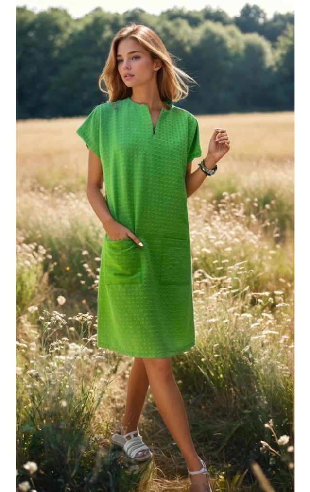 Pasaklı Giyim Kadın Özel Doku Giy Çık Midi Elbise 3655264 Yeşil