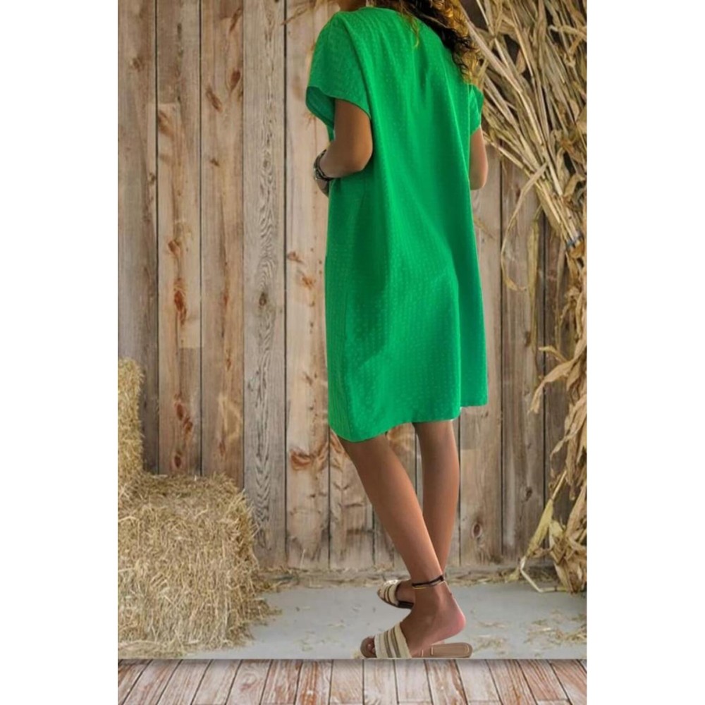 Pasaklı Giyim Pasaklı Giyim Kadın Özel Doku Giy Çık Midi Elbise Zümrüt - Premium Kadın Giyim
