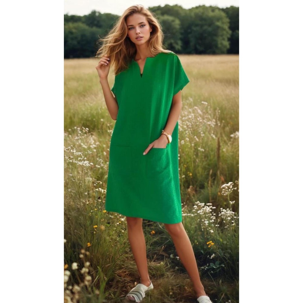 Pasaklı Giyim Pasaklı Giyim Kadın Özel Doku Giy Çık Midi Elbise Zümrüt - Premium Kadın Giyim