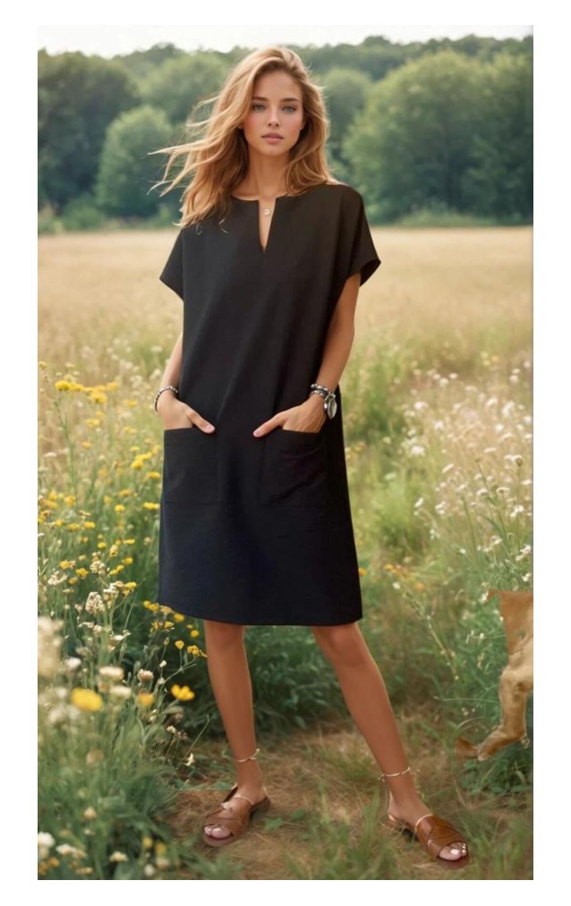 Pasaklı Giyim Kadın Özel Doku Giy Çık Midi Elbise 3655264 Siyah