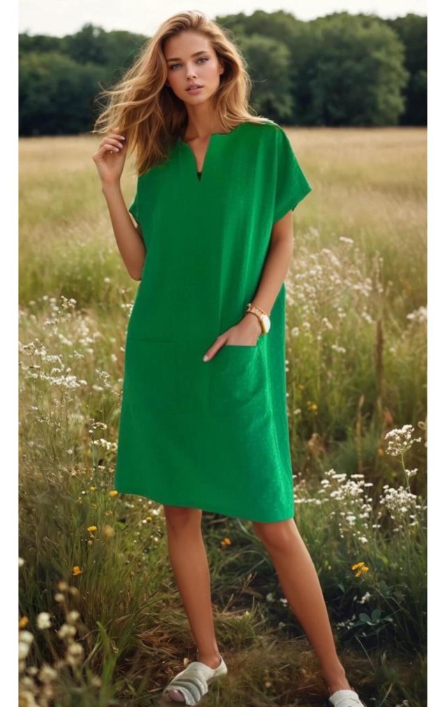 Pasaklı Giyim Kadın Özel Doku Giy Çık Midi Elbise 3655264 Zümrüt