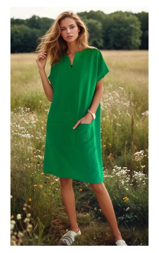 Pasaklı Giyim Kadın Özel Doku Giy Çık Midi Elbise 3655264 Zümrüt