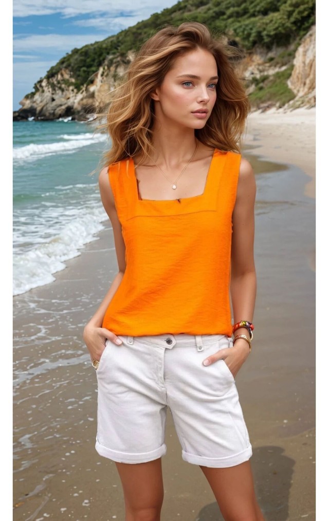 Pasaklı Giyim Kadın Kalın Askılı Bluz 2911275 Turuncu