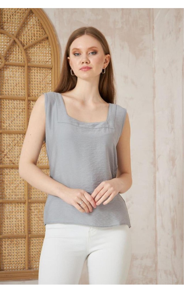 Pasaklı Giyim Kadın Kalın Askılı Bluz 2911275 Gri