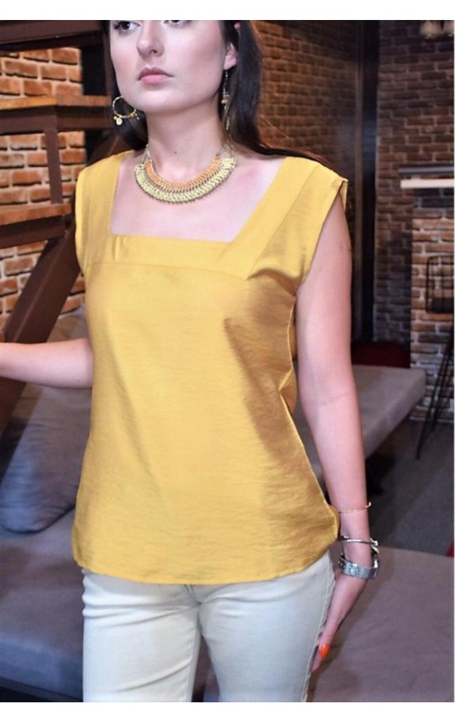 Pasaklı Giyim Kadın Kalın Askılı Bluz 2911275 Hardal