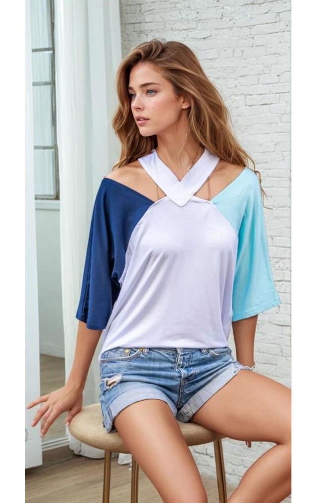 Pasaklı Giyim Kadın Dekolte T-Shirt 3265210 Laci-Mint