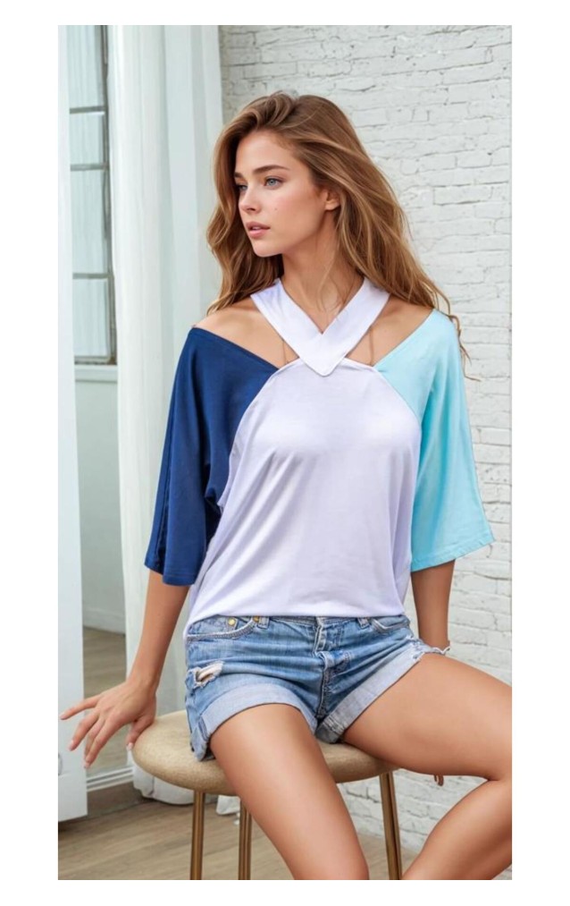 Pasaklı Giyim Kadın Dekolte T-Shirt 3265210 Laci-Mint