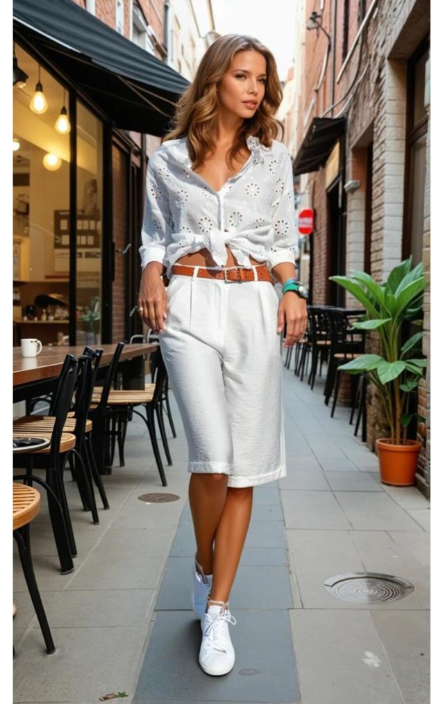 Pasaklı Giyim Kadın Duble Paça Bermuda Şort 2912286 Ekru