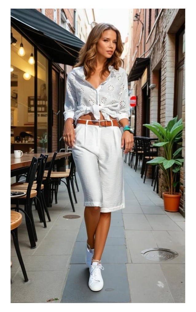 Pasaklı Giyim Kadın Duble Paça Bermuda Şort 2912286 Ekru