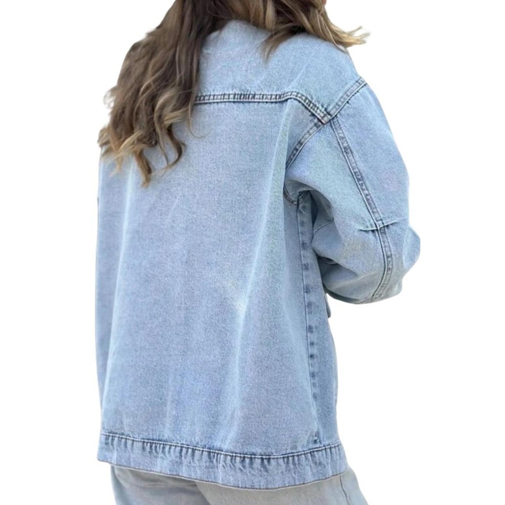 Pasaklı Giyim Pasaklı Giyim Oversize Kot Ceket Mavi Buz - Premium Kadın Giyim