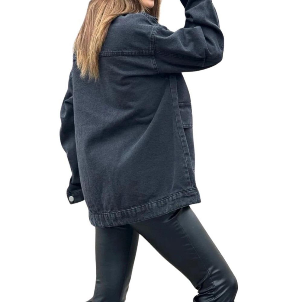 Pasaklı Giyim Pasaklı Giyim Oversize Kot Ceket Siyah - Premium Kadın Giyim