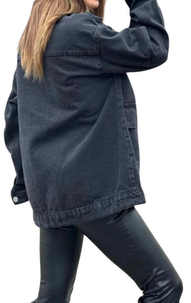 Pasaklı Giyim Oversize Kot Ceket KT001484 Siyah